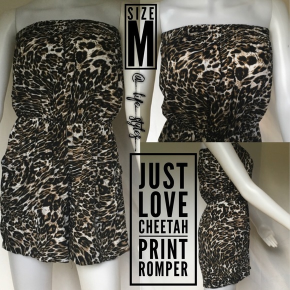 Just Love Pants - ⬇️$26 Cheetah Print Sleeveless One Piece Romper
